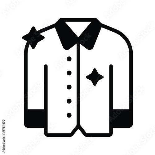 Premium glyph style icon of freshly washed shirt