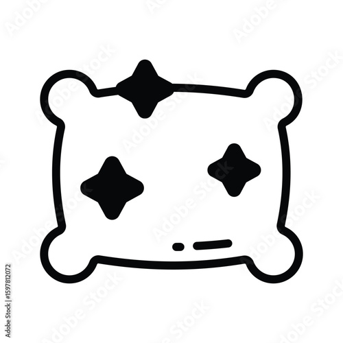 Trendy glyph icon of fluffy clean pillow
