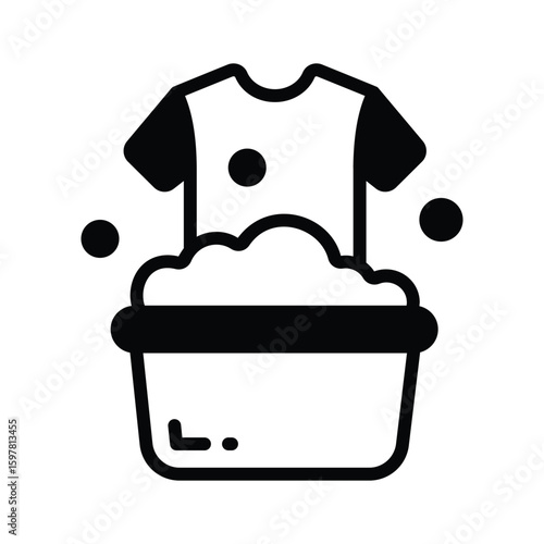 Ready to use glyph icon of washing shirt