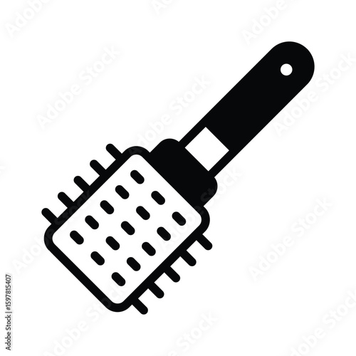 Sleek glyph style icon of thick lint brush