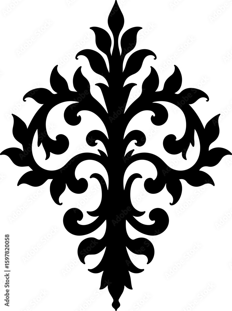 Obraz premium Elegant Damask Flourish ornament vector art design 