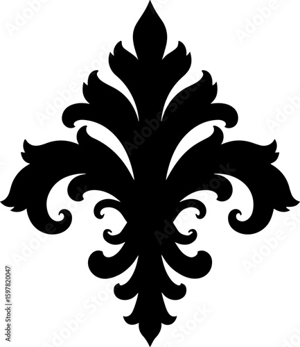 Elegant Damask Flourish ornament vector art design 