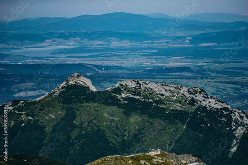 Giewont with a cross on top seen from the other side