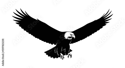 Majestic Eagle Gliding with Wings Outstretched