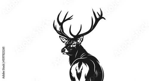 Majestic Stag Silhouette Looking Back