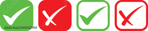 Check tick mark icon set.tick sign accept select confirm correct agree animated. successful symbol, tick mark.Check marks indicate approval. X marks indicate rejection. Simple symbols for yes and no.