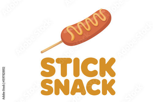 Corn dog flat vector bright palette clipart