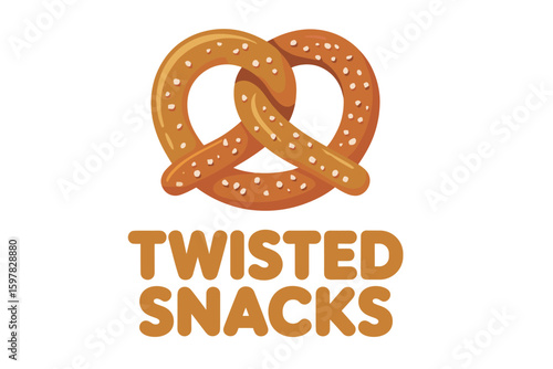 Pretzel flat vector bright palette clipart