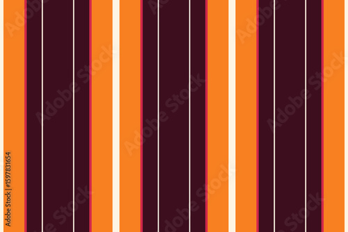 Vibrant vertical stripes in bold orange and deep maroon, accented by thin white lines.  A dynamic and modern design ideal for backgrounds, textiles, or web design.