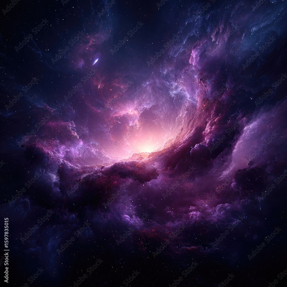 Fototapeta premium Vibrant Purple And Pink Nebula In Space