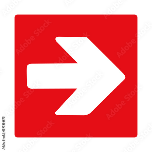 Free Download Right arrow. Red fire sign. Arrow pointing to the right. Direction of movement to the exit or shelter in case of fire or smoke. Movement to the right to a safe area. Fire exit. - GFXLoad