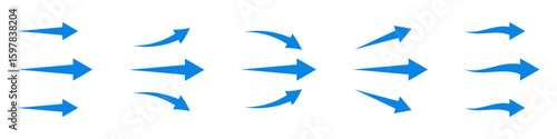Airflow wave arrows icon set