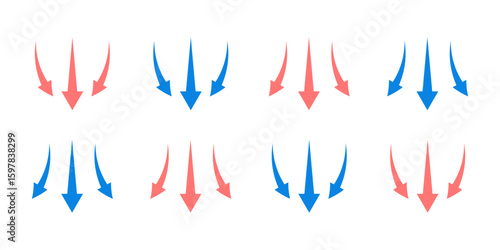 Airflow wave arrows icon set