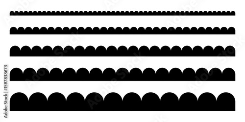 Scalloped edge frame icon set