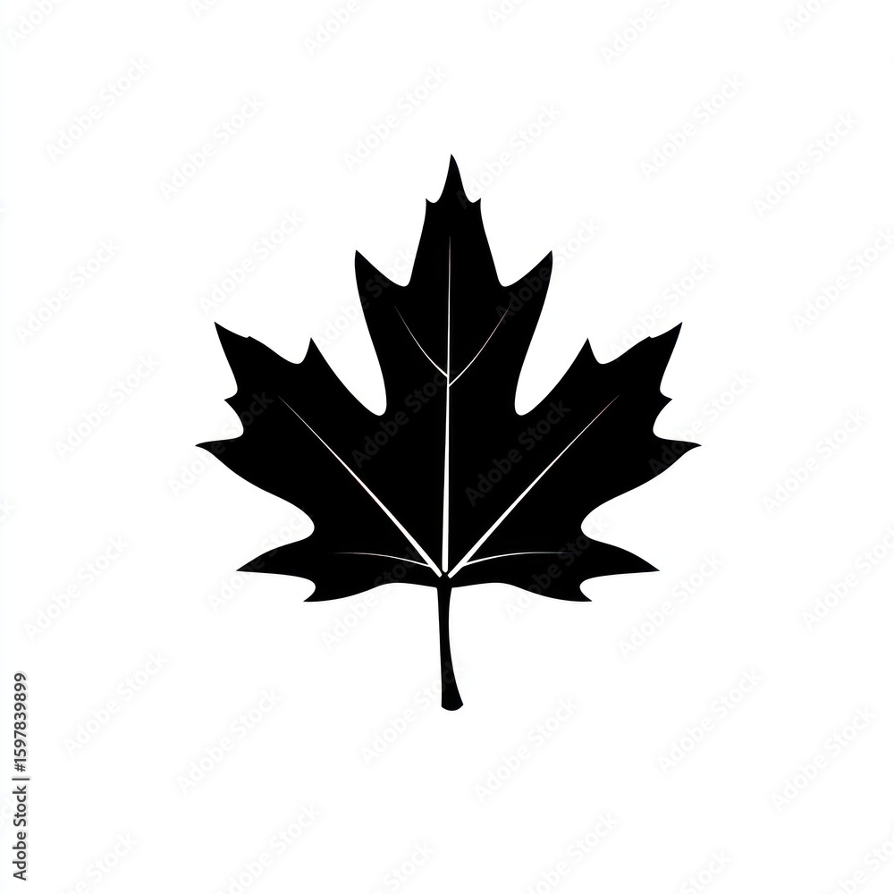Fototapeta premium Silhouette of a maple leaf