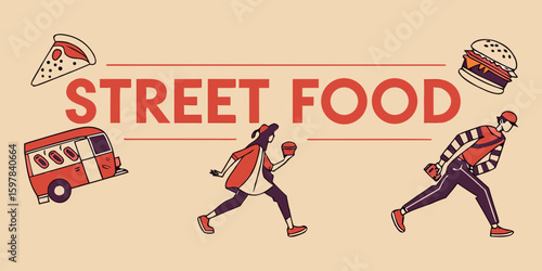 vector illustration of street food 