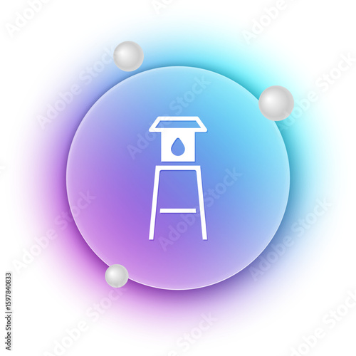White Water tower icon isolated on white background. Blue and purple gradient circle background. Vector