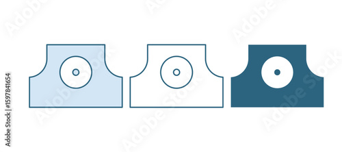 Blue Spray can nozzle cap icon isolated on white background. Vector