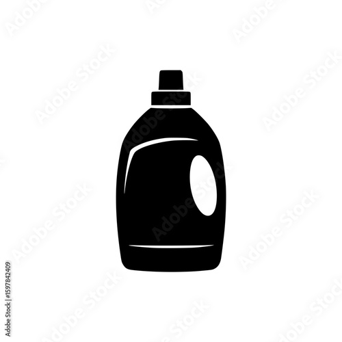 Black silhouette of a detergent bottle