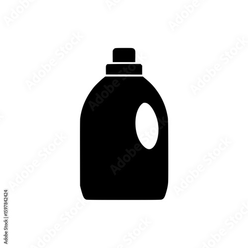 Black silhouette of a detergent bottle