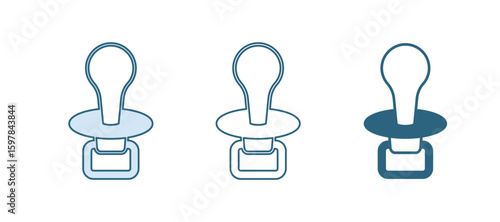 Blue Baby dummy pacifier icon isolated on white background. Toy of a child. Vector