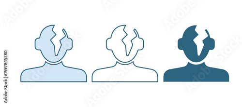 Blue Solution to the problem in psychology icon isolated on white background. Therapy for mental health. Vector