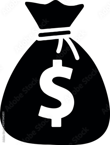 Money Bag vector silhouette design