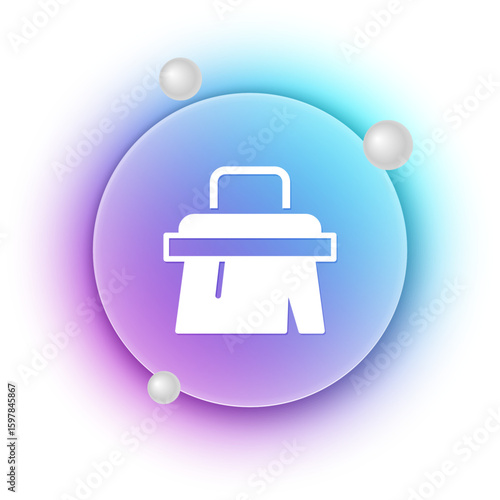 White Sauna brush icon isolated on white background. Wooden brush with coarse bristles for washing in the bath. Anti cellulite massage. Blue and purple gradient circle background. Vector
