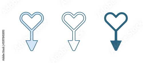 Blue Female gender symbol icon isolated on white background. Venus symbol. The symbol for a female organism or woman. Vector