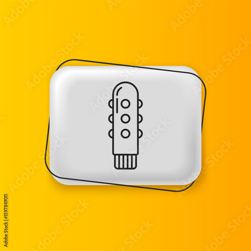 Black Dildo vibrator for sex games icon isolated on yellow background. Sex toy for adult. Vaginal exercise machines for intimate. Silver rectangle button. Vector