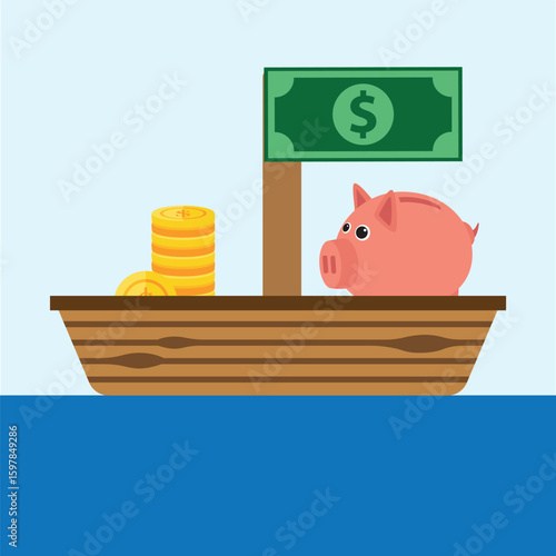Dollar Icon Money Management Financial Growth Business Concept Design Vector Illustration



