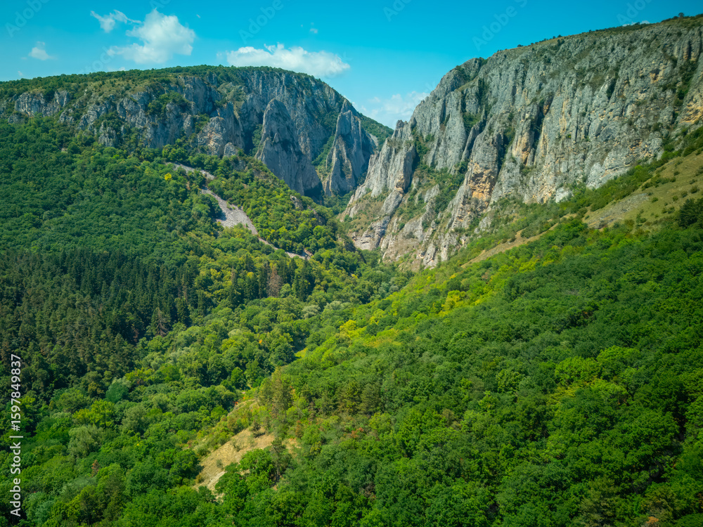 Naklejka premium Turda Gorge a natural reserve south-east of Cluj-Napoca in Transylvania, Romania.