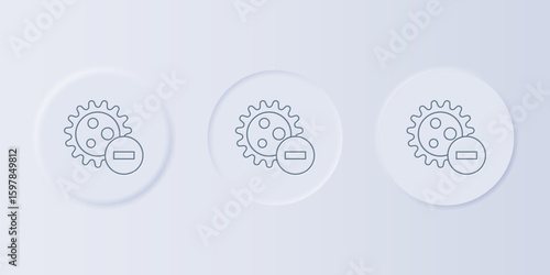 Grey Negative virus icon isolated on grey background. Corona virus 2019-nCoV. Bacteria and germs, cell cancer, microbe, fungi. Set icons in square buttons. Vector