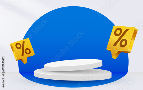 Flash Sale or mega sale banner. Colorful discount sale podium banner. Vector illustration