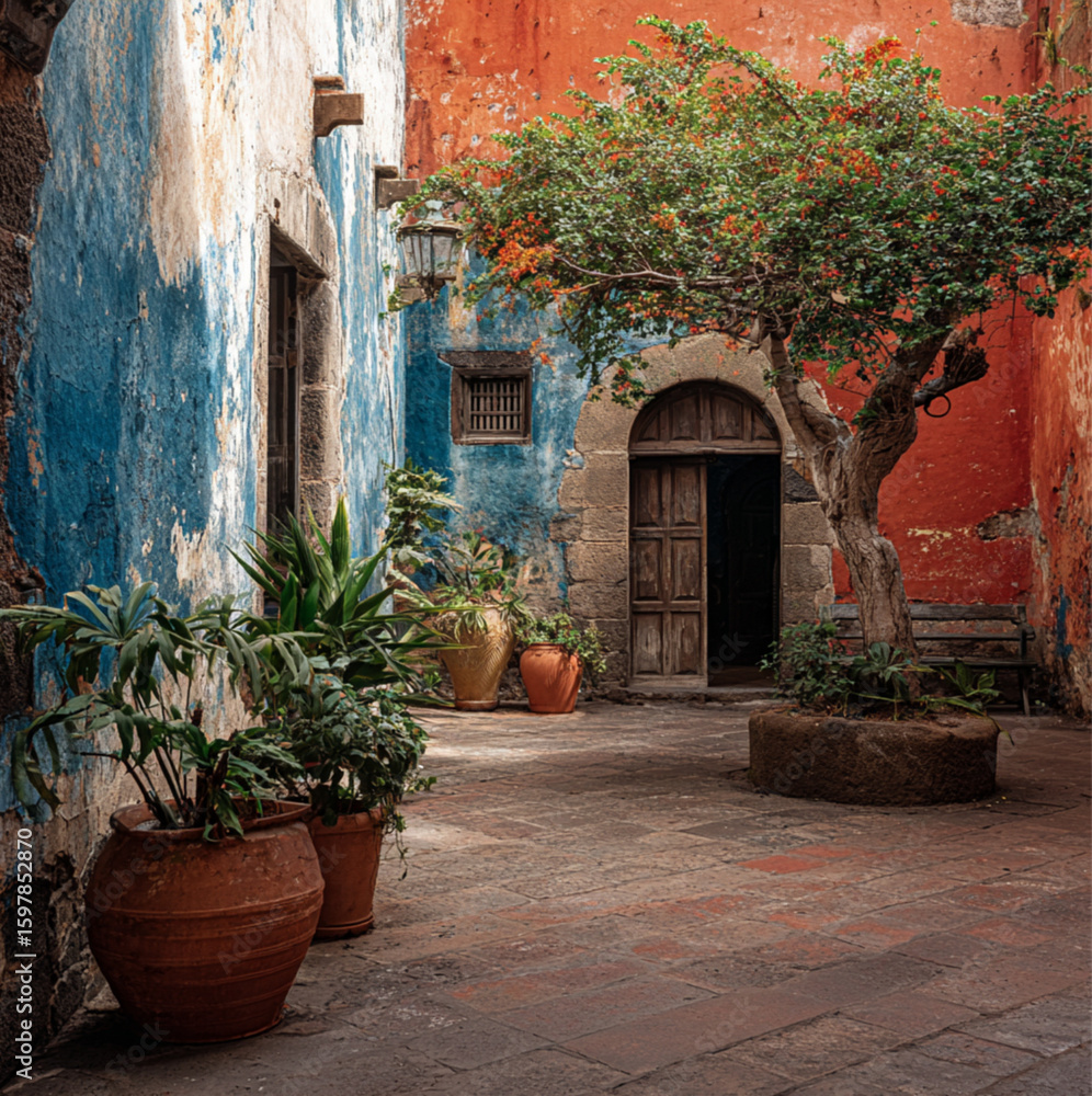Fototapeta premium Canarian courtyard