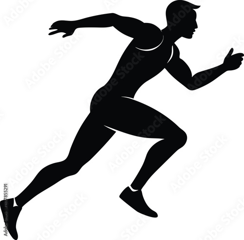 Silhouette of a sprinter in full stride motion athletic activity new 2025 trendy