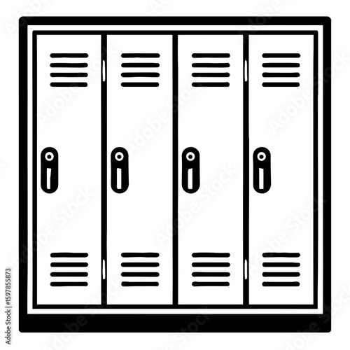 School Lockers Storage Icon Vector - Symbol for Education and Student Life