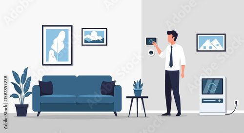 Connected Home Modern Living with Smart Technology Illustration And Sophisticated Design