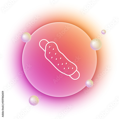 White Washcloth icon isolated on white background. Bath house sauna washcloth sign. Item for pleasure and relaxing. Orange and pink gradient circle background. Vector