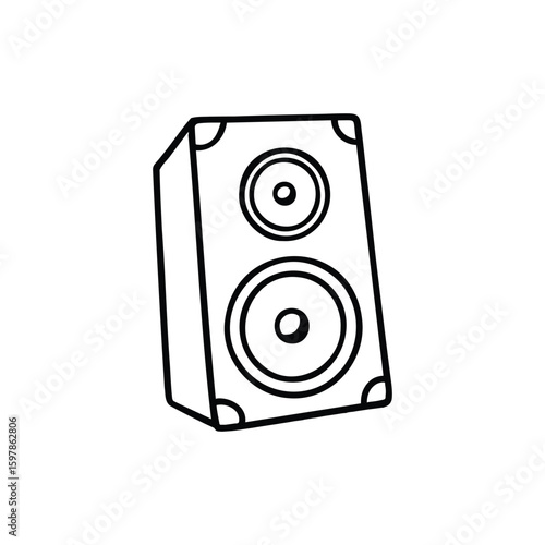 Illustration of a dynamic speaker sound box in motion