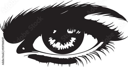  Eye contact that lingers in Silence in silhouette full white baackground.