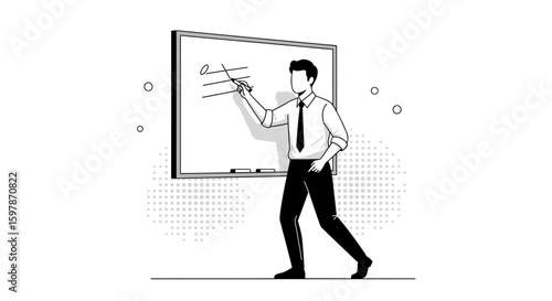 Faceless Teacher Presenting Music Lesson On Whiteboard In The Classroom