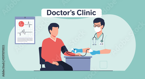 Medical Professional Checking Patient Blood Pressure During Consultation at Clinic
