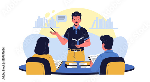 Informative Presentation By The Professor To The Students In The Classroom