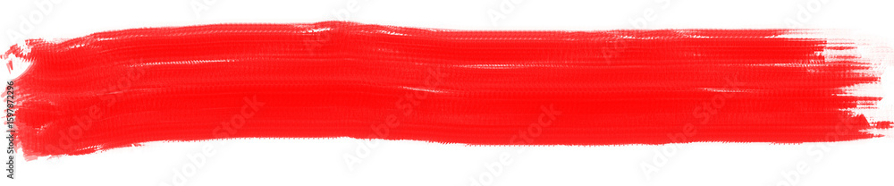 Fototapeta premium Red Paint Brush Stroke Isolated on White Background – Bold Artistic Texture for Design, Poster, and Illustration