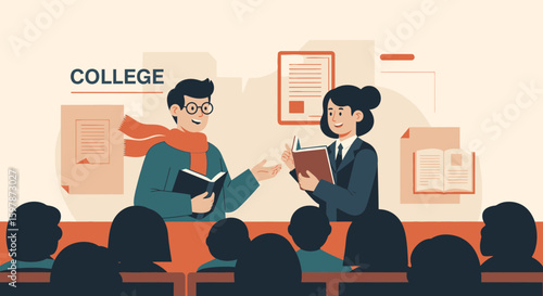 Intellectual Exchange Among Professors in College Environment Featuring Engaging Lecture