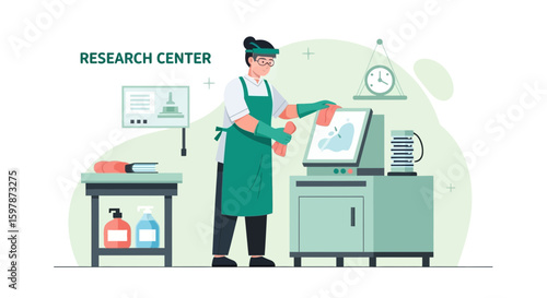 Meticulous Janitor Sanitizing Research Center Equipment For Healthcare Excellence
