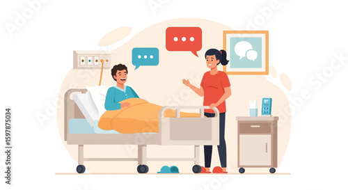 Comforting Words During Hospital Stay Patient Receives Visit From a Companion