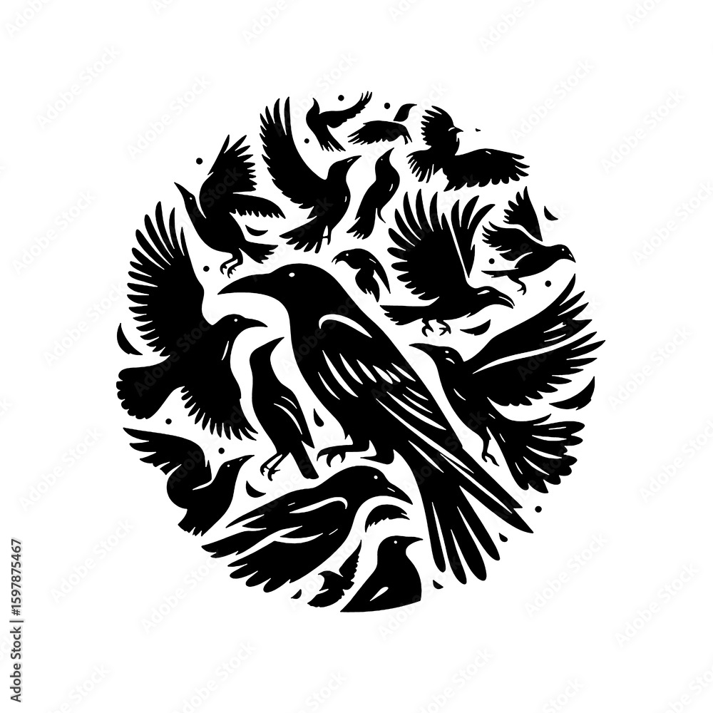 Obraz premium crow vector illustration