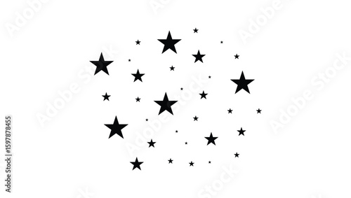 Black Star Shape Element Illustration
